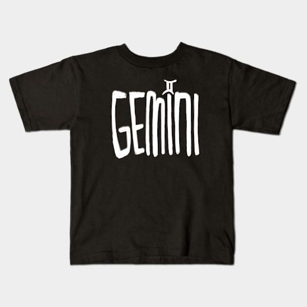 Gemini Birthday, Gemini Zodiac Sign, Gemini Kids T-Shirt by badlydrawnbabe